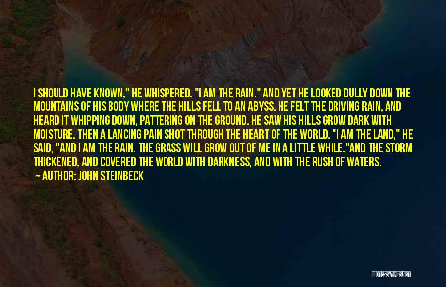 John Steinbeck Quotes: I Should Have Known, He Whispered. I Am The Rain. And Yet He Looked Dully Down The Mountains Of His