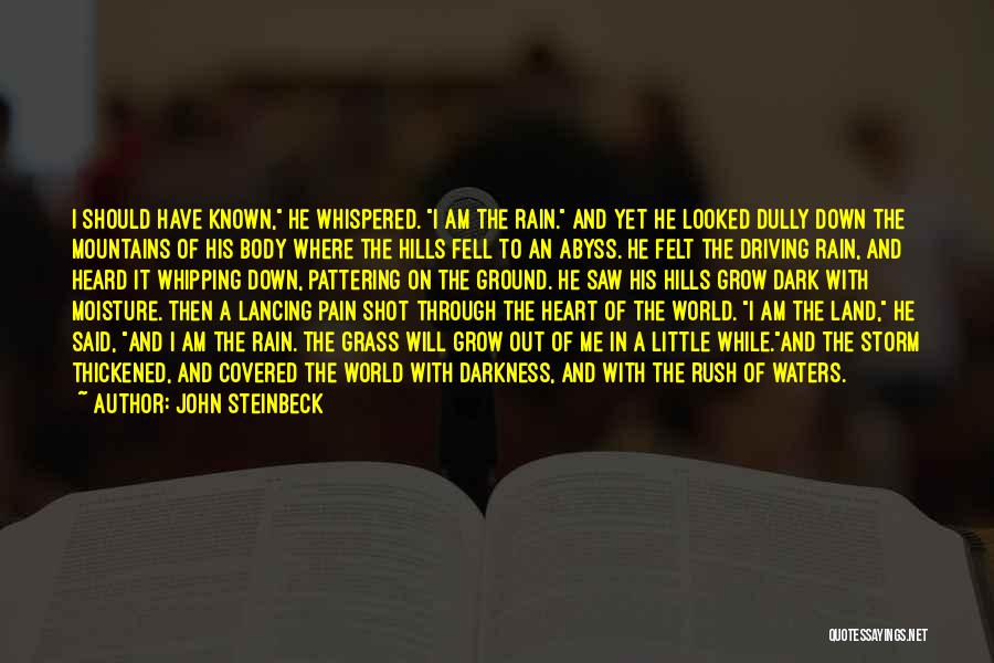 John Steinbeck Quotes: I Should Have Known, He Whispered. I Am The Rain. And Yet He Looked Dully Down The Mountains Of His