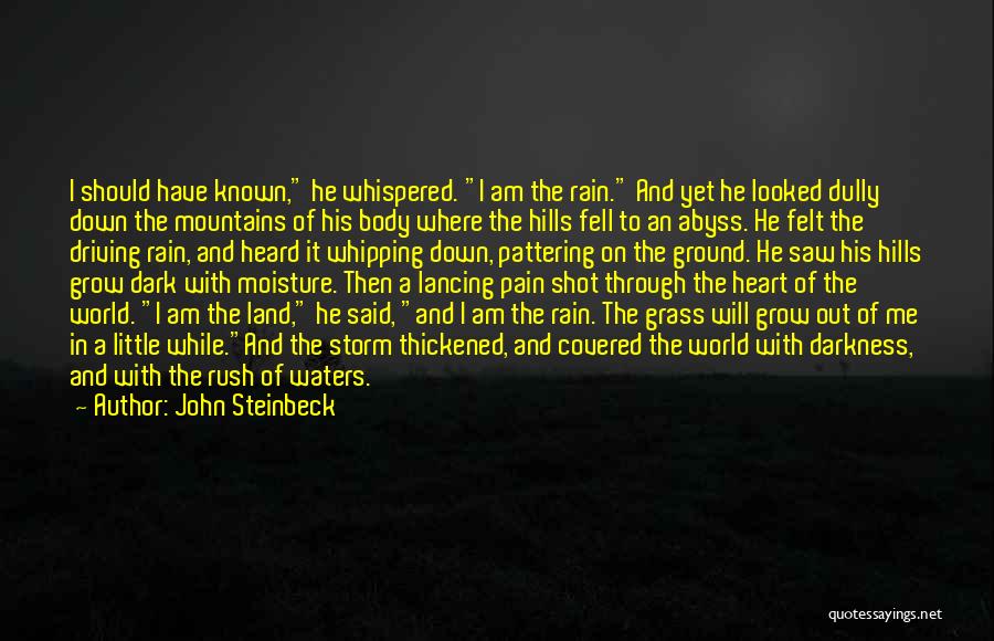 John Steinbeck Quotes: I Should Have Known, He Whispered. I Am The Rain. And Yet He Looked Dully Down The Mountains Of His