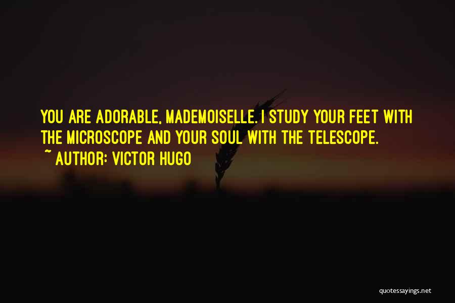 Victor Hugo Quotes: You Are Adorable, Mademoiselle. I Study Your Feet With The Microscope And Your Soul With The Telescope.