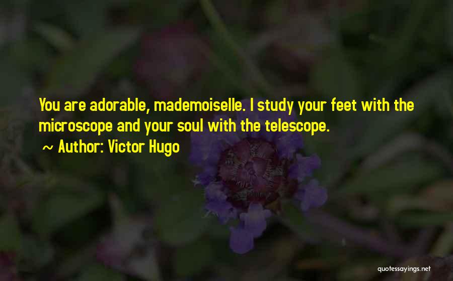 Victor Hugo Quotes: You Are Adorable, Mademoiselle. I Study Your Feet With The Microscope And Your Soul With The Telescope.