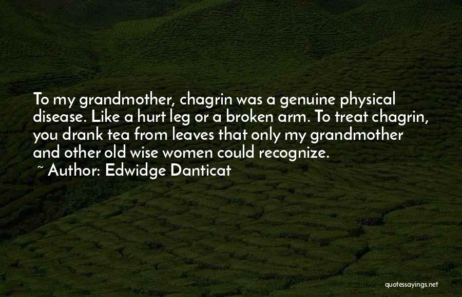 Edwidge Danticat Quotes: To My Grandmother, Chagrin Was A Genuine Physical Disease. Like A Hurt Leg Or A Broken Arm. To Treat Chagrin,