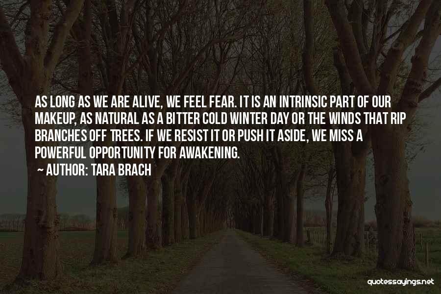 Tara Brach Quotes: As Long As We Are Alive, We Feel Fear. It Is An Intrinsic Part Of Our Makeup, As Natural As