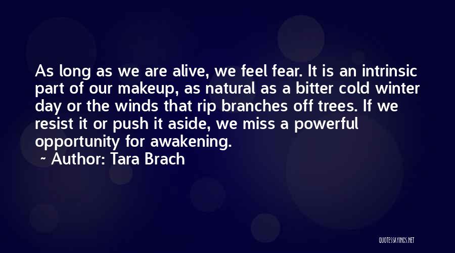 Tara Brach Quotes: As Long As We Are Alive, We Feel Fear. It Is An Intrinsic Part Of Our Makeup, As Natural As