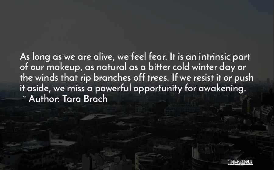 Tara Brach Quotes: As Long As We Are Alive, We Feel Fear. It Is An Intrinsic Part Of Our Makeup, As Natural As