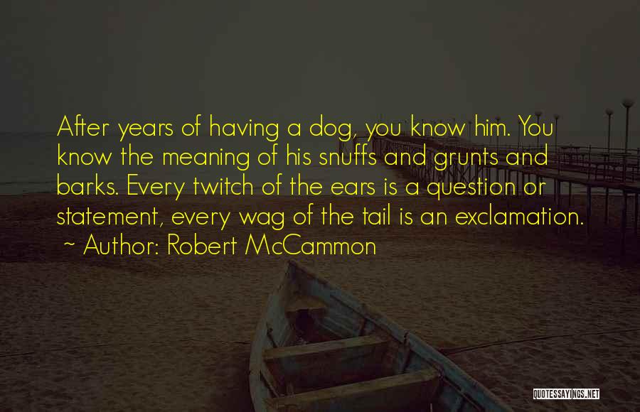 Robert McCammon Quotes: After Years Of Having A Dog, You Know Him. You Know The Meaning Of His Snuffs And Grunts And Barks.