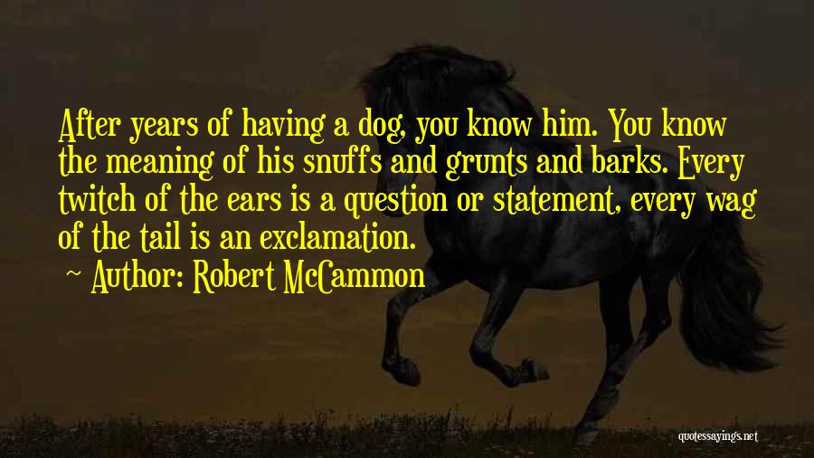 Robert McCammon Quotes: After Years Of Having A Dog, You Know Him. You Know The Meaning Of His Snuffs And Grunts And Barks.