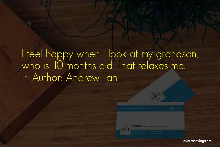 Andrew Tan Quotes: I Feel Happy When I Look At My Grandson, Who Is 10 Months Old. That Relaxes Me.