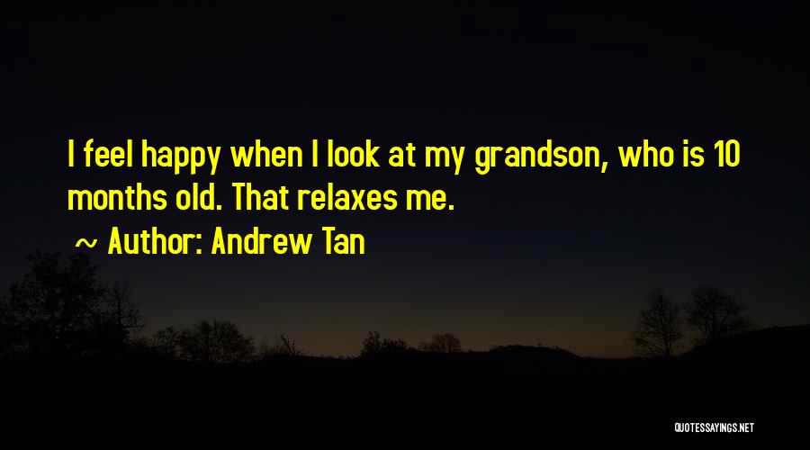 Andrew Tan Quotes: I Feel Happy When I Look At My Grandson, Who Is 10 Months Old. That Relaxes Me.