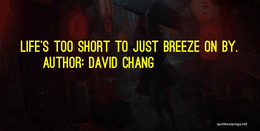 David Chang Quotes: Life's Too Short To Just Breeze On By.