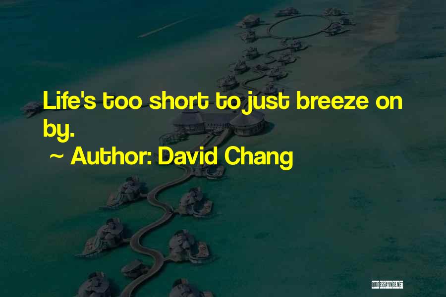 David Chang Quotes: Life's Too Short To Just Breeze On By.