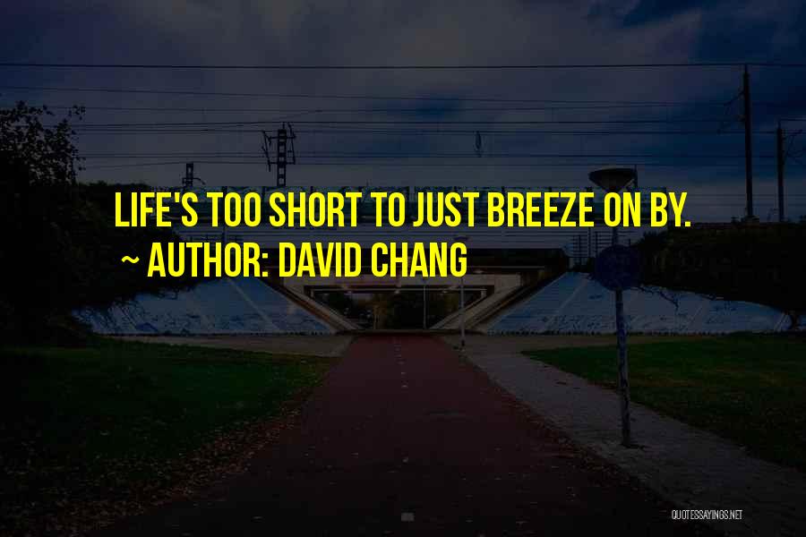 David Chang Quotes: Life's Too Short To Just Breeze On By.