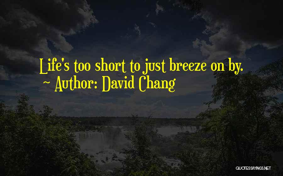 David Chang Quotes: Life's Too Short To Just Breeze On By.