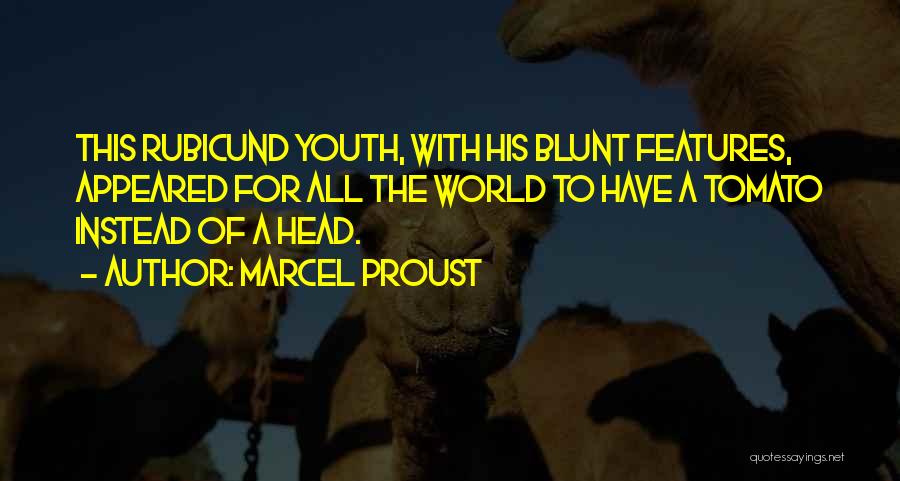 Marcel Proust Quotes: This Rubicund Youth, With His Blunt Features, Appeared For All The World To Have A Tomato Instead Of A Head.