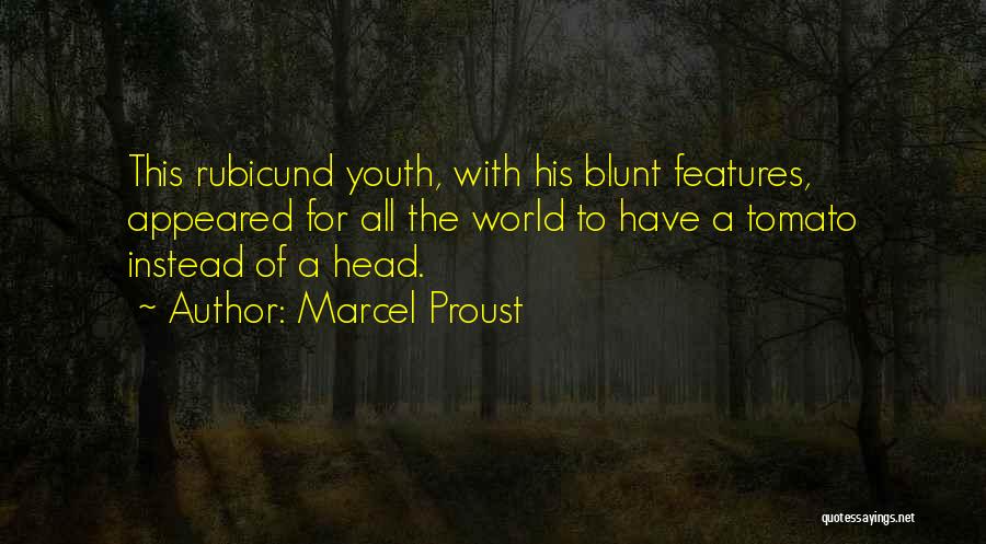 Marcel Proust Quotes: This Rubicund Youth, With His Blunt Features, Appeared For All The World To Have A Tomato Instead Of A Head.