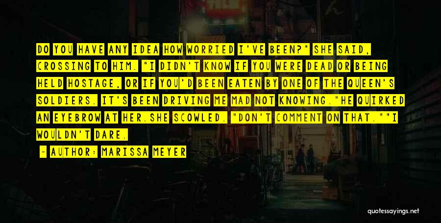 Marissa Meyer Quotes: Do You Have Any Idea How Worried I've Been? She Said, Crossing To Him. I Didn't Know If You Were