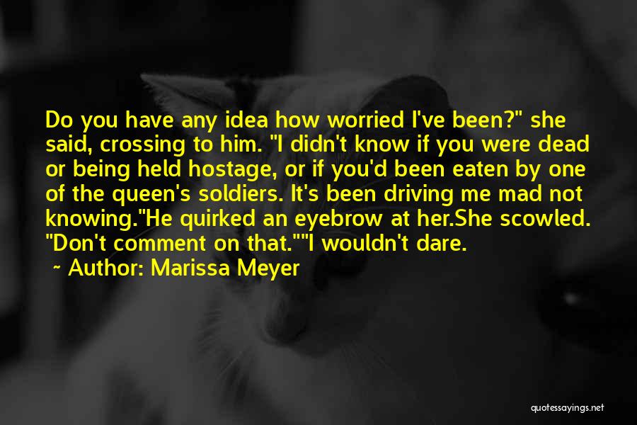 Marissa Meyer Quotes: Do You Have Any Idea How Worried I've Been? She Said, Crossing To Him. I Didn't Know If You Were