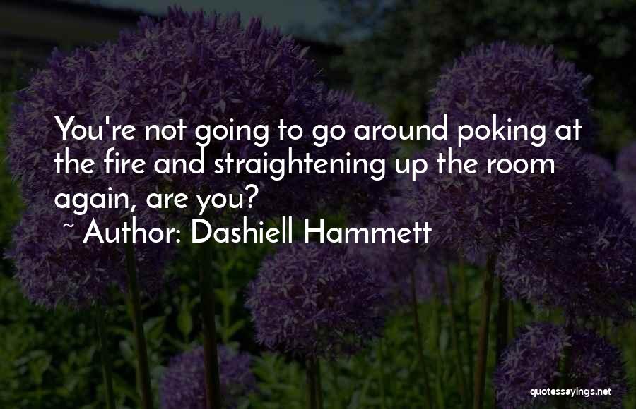 Dashiell Hammett Quotes: You're Not Going To Go Around Poking At The Fire And Straightening Up The Room Again, Are You?