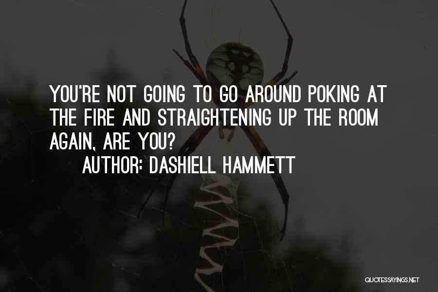 Dashiell Hammett Quotes: You're Not Going To Go Around Poking At The Fire And Straightening Up The Room Again, Are You?