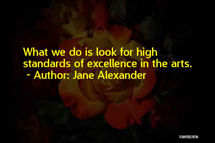 Jane Alexander Quotes: What We Do Is Look For High Standards Of Excellence In The Arts.