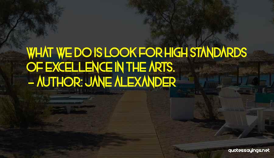 Jane Alexander Quotes: What We Do Is Look For High Standards Of Excellence In The Arts.
