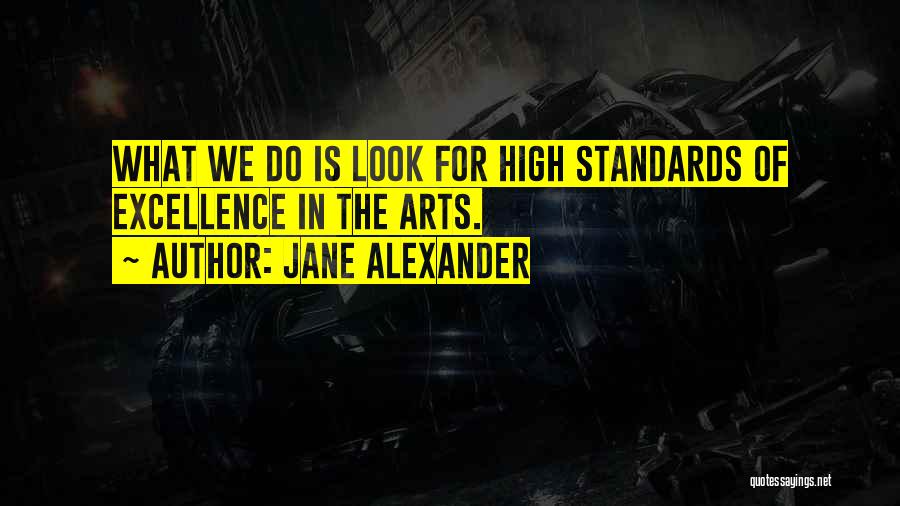 Jane Alexander Quotes: What We Do Is Look For High Standards Of Excellence In The Arts.