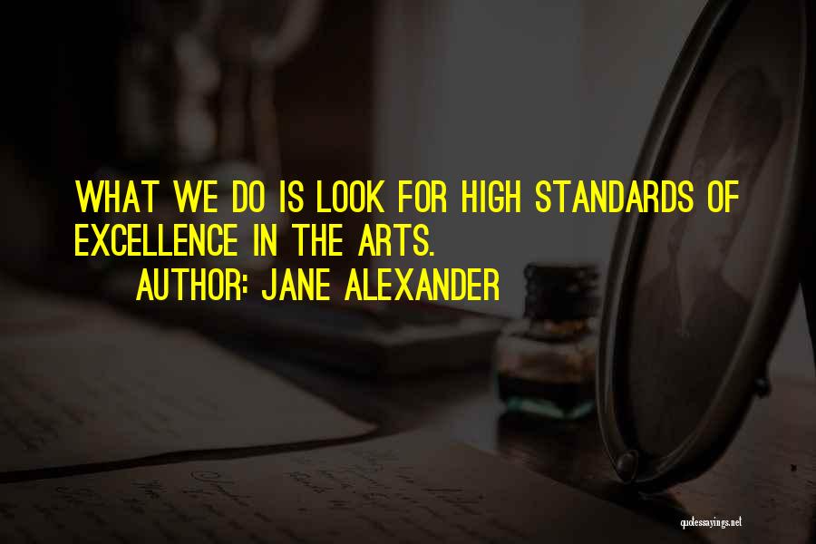 Jane Alexander Quotes: What We Do Is Look For High Standards Of Excellence In The Arts.