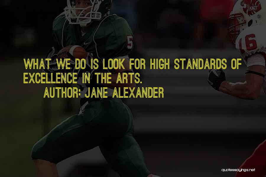 Jane Alexander Quotes: What We Do Is Look For High Standards Of Excellence In The Arts.