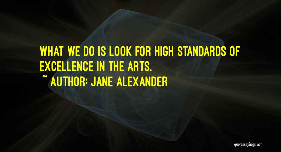 Jane Alexander Quotes: What We Do Is Look For High Standards Of Excellence In The Arts.