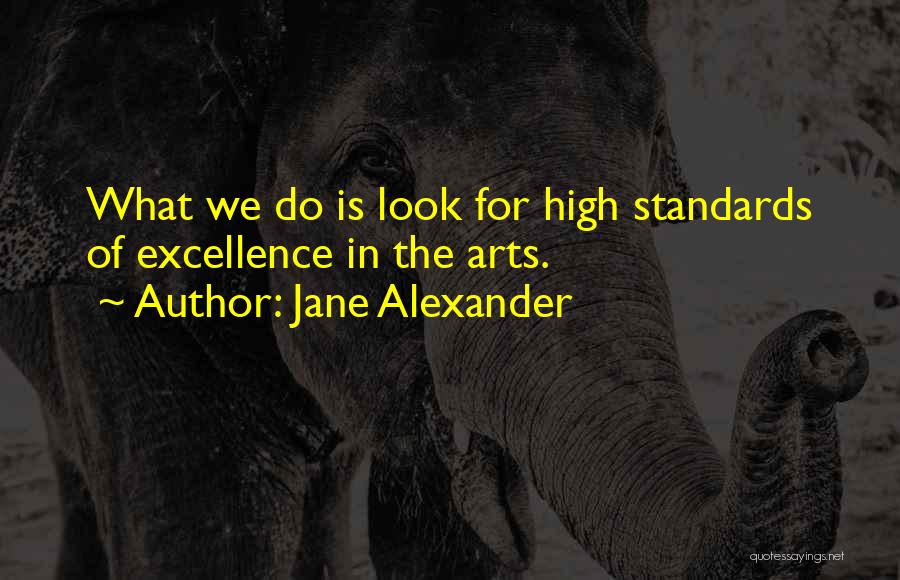 Jane Alexander Quotes: What We Do Is Look For High Standards Of Excellence In The Arts.