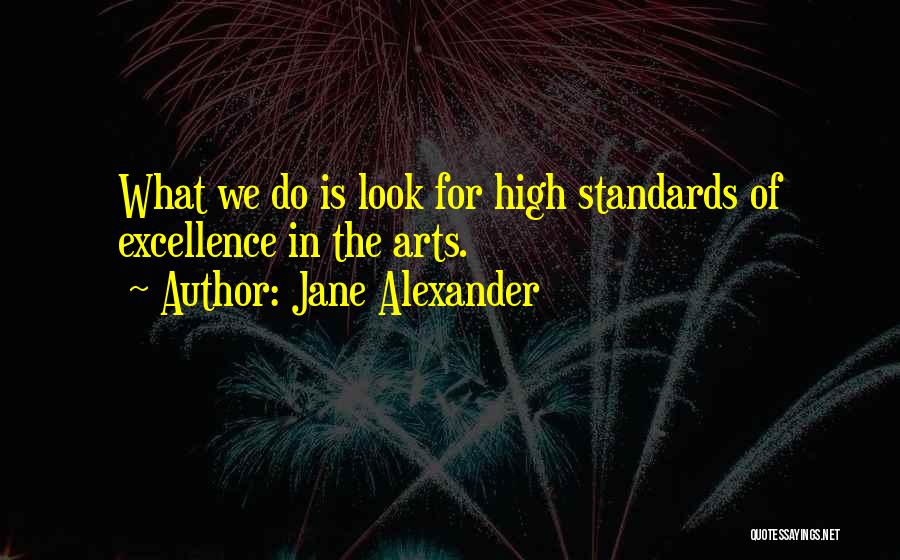 Jane Alexander Quotes: What We Do Is Look For High Standards Of Excellence In The Arts.