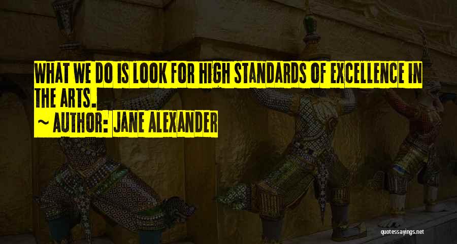 Jane Alexander Quotes: What We Do Is Look For High Standards Of Excellence In The Arts.