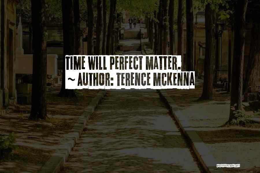 Terence McKenna Quotes: Time Will Perfect Matter.