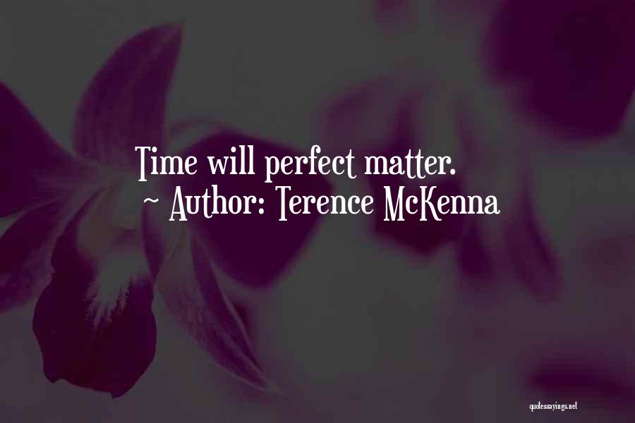 Terence McKenna Quotes: Time Will Perfect Matter.