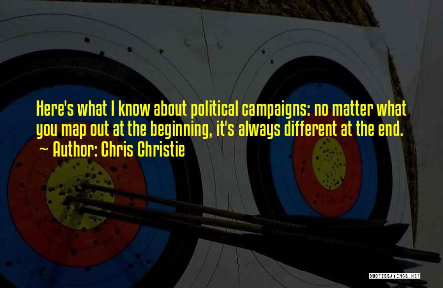 Chris Christie Quotes: Here's What I Know About Political Campaigns: No Matter What You Map Out At The Beginning, It's Always Different At