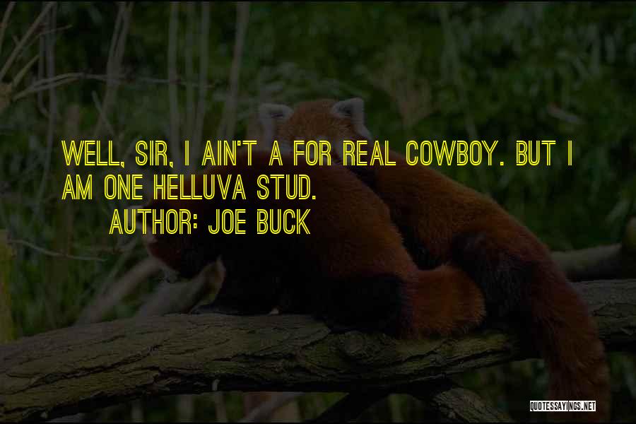Joe Buck Quotes: Well, Sir, I Ain't A For Real Cowboy. But I Am One Helluva Stud.