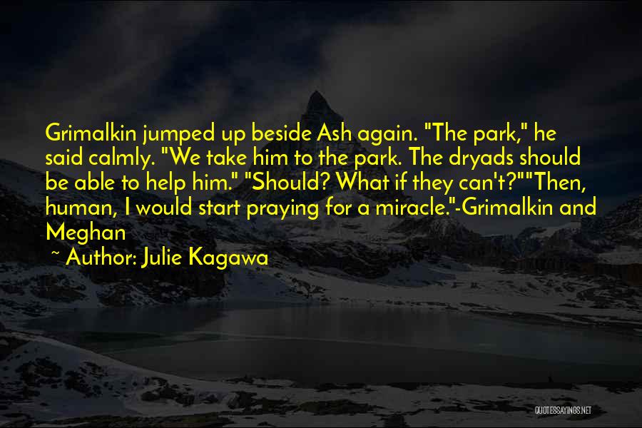 Julie Kagawa Quotes: Grimalkin Jumped Up Beside Ash Again. The Park, He Said Calmly. We Take Him To The Park. The Dryads Should