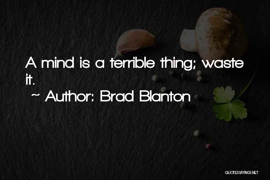 Brad Blanton Quotes: A Mind Is A Terrible Thing; Waste It.