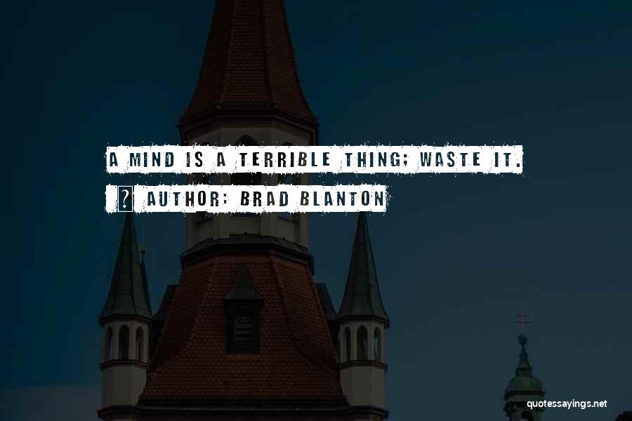 Brad Blanton Quotes: A Mind Is A Terrible Thing; Waste It.