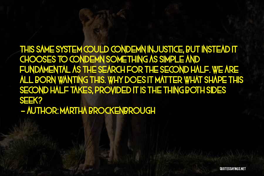 Martha Brockenbrough Quotes: This Same System Could Condemn Injustice, But Instead It Chooses To Condemn Something As Simple And Fundamental As The Search