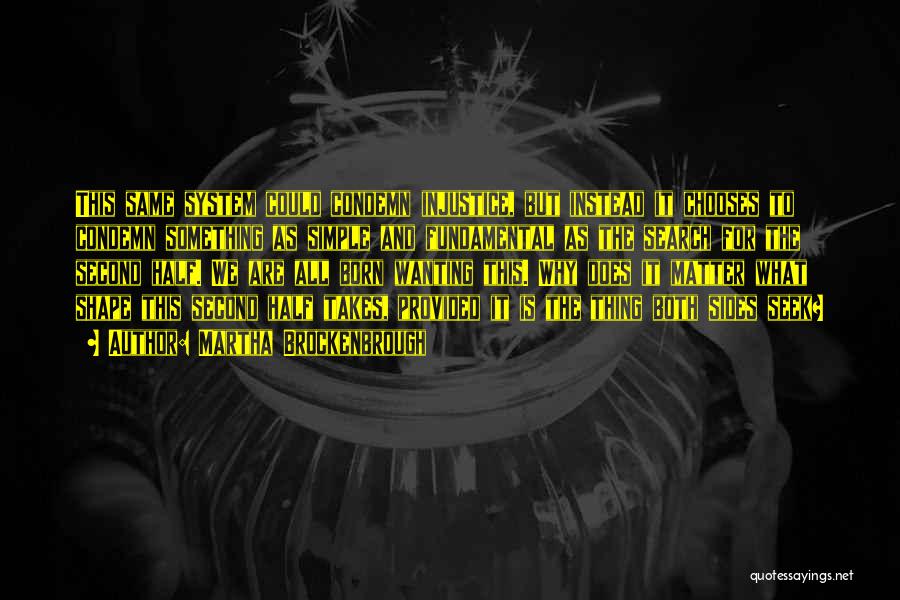 Martha Brockenbrough Quotes: This Same System Could Condemn Injustice, But Instead It Chooses To Condemn Something As Simple And Fundamental As The Search