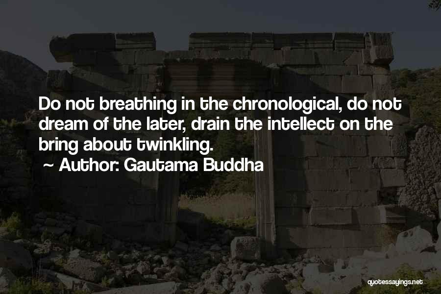 Gautama Buddha Quotes: Do Not Breathing In The Chronological, Do Not Dream Of The Later, Drain The Intellect On The Bring About Twinkling.