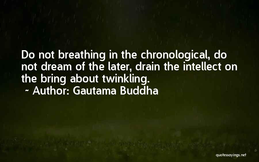 Gautama Buddha Quotes: Do Not Breathing In The Chronological, Do Not Dream Of The Later, Drain The Intellect On The Bring About Twinkling.