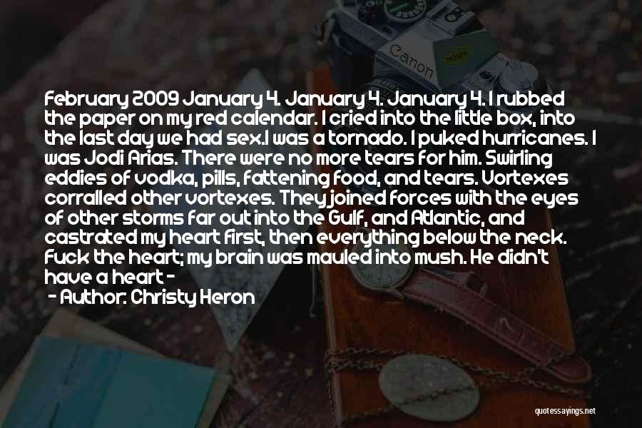 Christy Heron Quotes: February 2009 January 4. January 4. January 4. I Rubbed The Paper On My Red Calendar. I Cried Into The