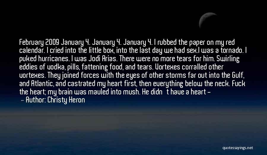 Christy Heron Quotes: February 2009 January 4. January 4. January 4. I Rubbed The Paper On My Red Calendar. I Cried Into The