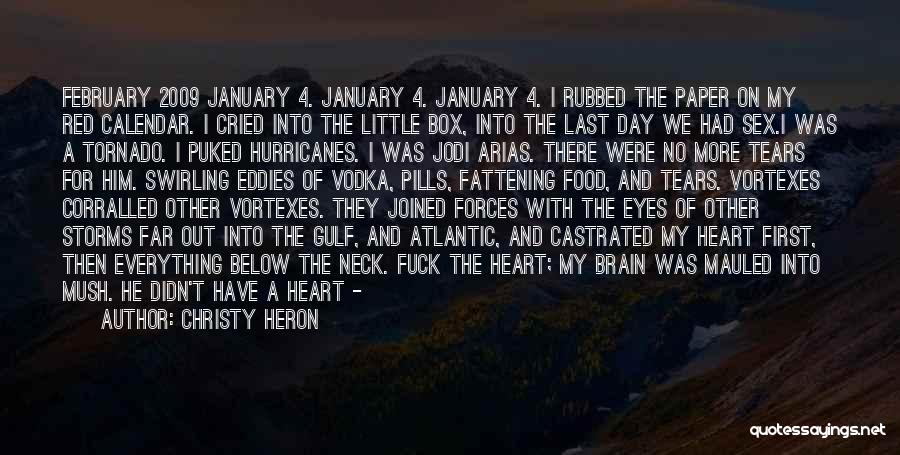 Christy Heron Quotes: February 2009 January 4. January 4. January 4. I Rubbed The Paper On My Red Calendar. I Cried Into The