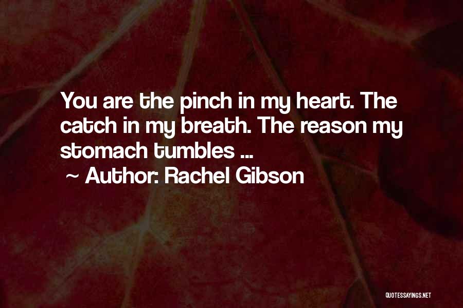 Rachel Gibson Quotes: You Are The Pinch In My Heart. The Catch In My Breath. The Reason My Stomach Tumbles ...