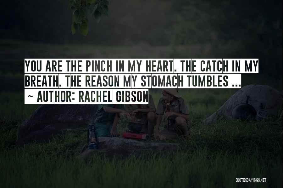 Rachel Gibson Quotes: You Are The Pinch In My Heart. The Catch In My Breath. The Reason My Stomach Tumbles ...