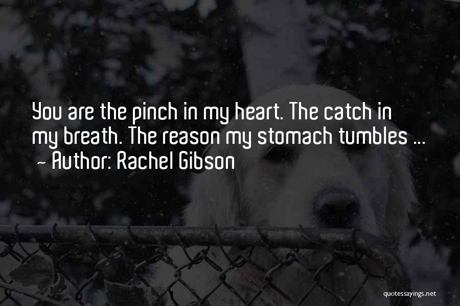 Rachel Gibson Quotes: You Are The Pinch In My Heart. The Catch In My Breath. The Reason My Stomach Tumbles ...