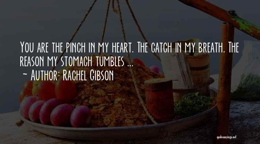 Rachel Gibson Quotes: You Are The Pinch In My Heart. The Catch In My Breath. The Reason My Stomach Tumbles ...